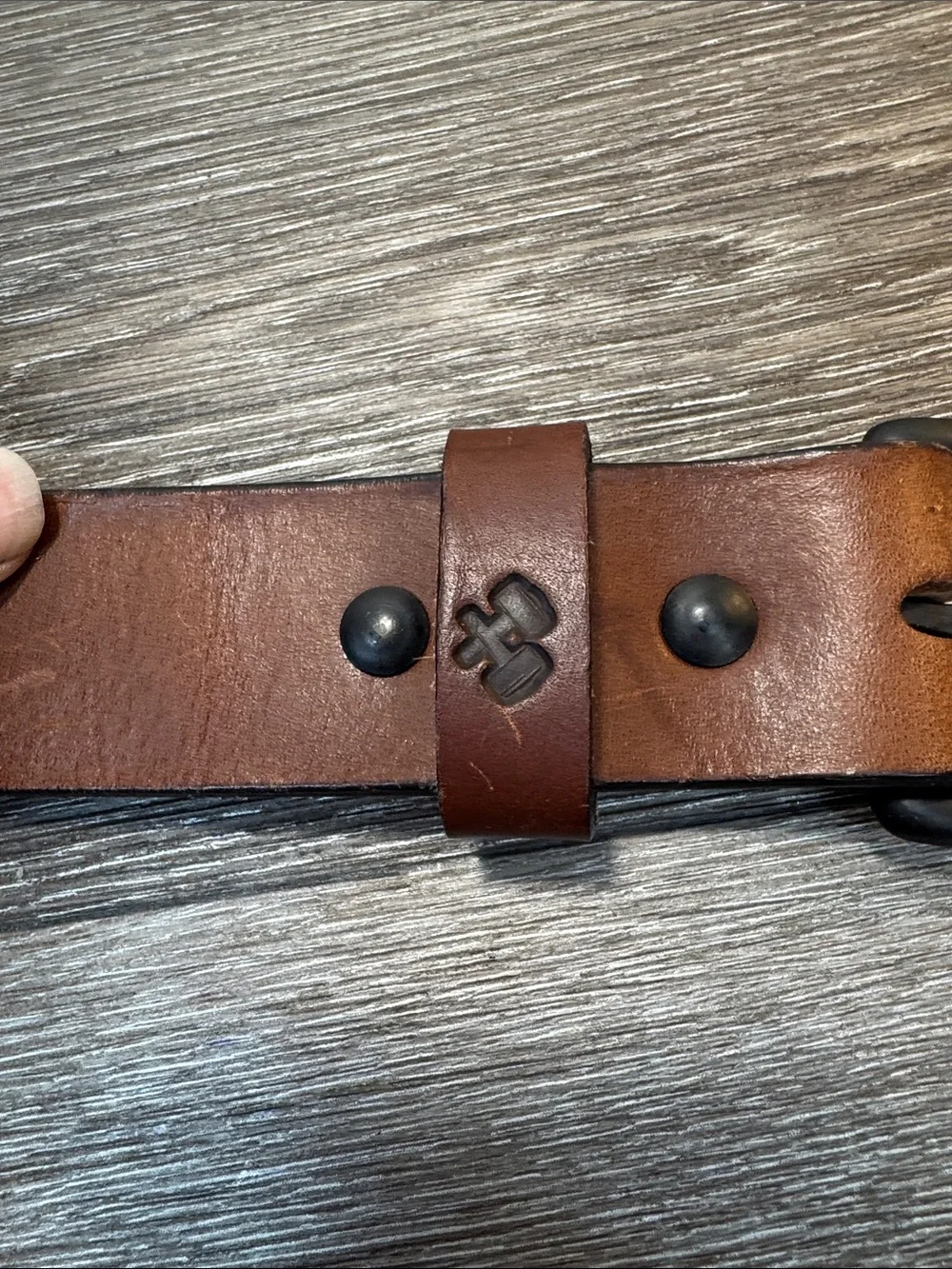 Men's Brown Leather Belt with Matte Black Buckle 42